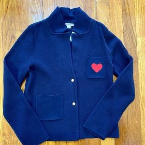 NWT navy cotton knit cardigan.